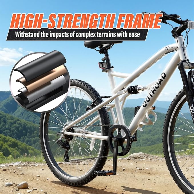 26 inch 7-Speed Commuter Bicycle,Hybrid Bicycle,Men's Cruiser Bike/Mountain Bike V Brake,Metal Frame, Adult Bike (Black, White, Blue, Green, Purple, Pink)
