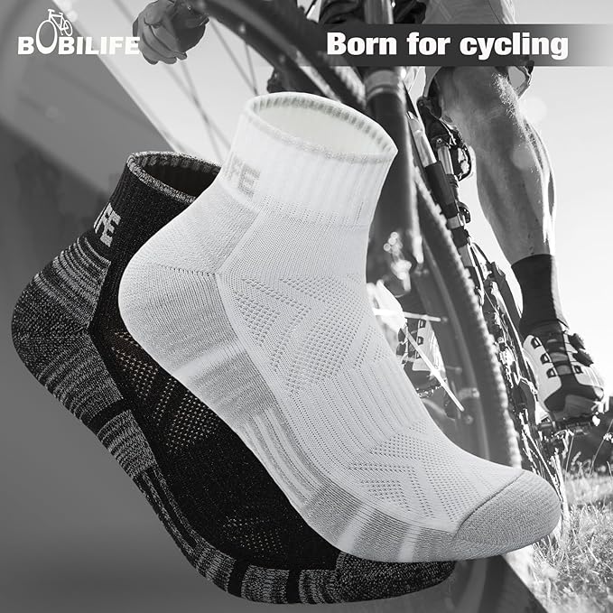 Ergonomic Ankle Cycling Biking Socks - Comfort for Bicycle Bike Riding, 2 Pairs