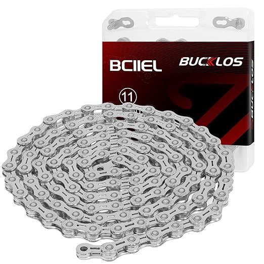 BUCKLOS 6/7/8/9/10/11/12 Speed Bike Chain, High Performance Lightweight Bicycle Chains for Road Bike/Mountain Bike/Ebike,Compatible with Shimano, SRAM, Campagnolo Silver/Gold