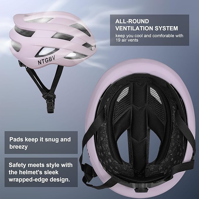 Adult Bike Helmet for Men/Women with Helmet Bag 2 Removable Moisture-Wicking Liners Adjustable Dial Comfort Fit Lightweight Shockproof CPSC 1203 Safety Certified for Road-Ready/Urban-Commute/MTB