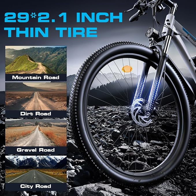 2000w Electric Bike for Adults PU1,Max 34 MPH Speed Up to 80 Miles Range,29" Tire with 48V 17.5Ah Removable Battery,Fast CityCommuter Electric Bicycles for Mountain RoadSand Snow for Men Women