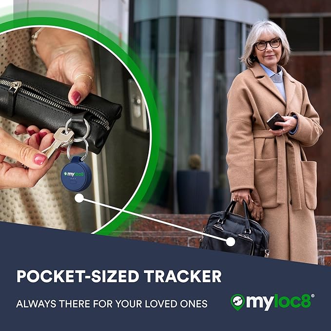 Highly Precise GPS Tracker for Keys, Backpack, Luggage & Kids – Built-in SIM, SOS Button - Smart Tag with Real-Time Tracking, Waterproof, iOS & Android Locator Device (4-Mo Subscription Included)