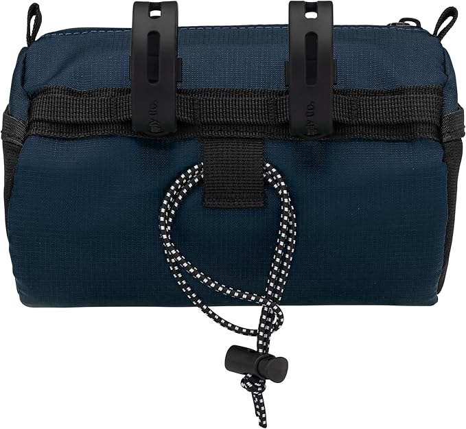 Handlebar Bike Bag – Water-Resistant Hard Shell with Quick-Access Zipper, Side Mesh Pockets, and Spacious Storage – Ideal for Cycling, Commuting, and Adventure Rides (Navy Blue)