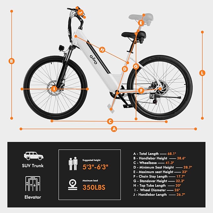 Qlife Cityone Electric Bike for Adults & Teens, Step-Through Commuter Ebike, 1000W Peak Motor, 55-Mile Range, 48V Removable Battery, 26-Inch City Tires, 7-Speed, Up to 25 MPH