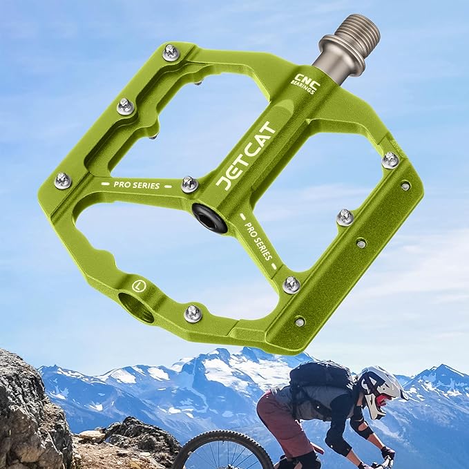 Mountain Bike Pedals Flat - MTB Pedals Flat, Bicycle Pedals, Road Bike Pedals, BMX Pedals, for BMX MTN Road Gravel EBike, Specialized Parts, Adults, Aluminum Metal Stamp 9/16"