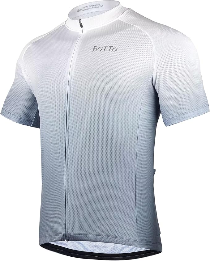 ROTTO Cycling Jersey Mens Bike Shirt Short Sleeve Gradient Color Series