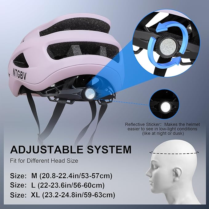 Adult Bike Helmet for Men/Women with Helmet Bag 2 Removable Moisture-Wicking Liners Adjustable Dial Comfort Fit Lightweight Shockproof CPSC 1203 Safety Certified for Road-Ready/Urban-Commute/MTB
