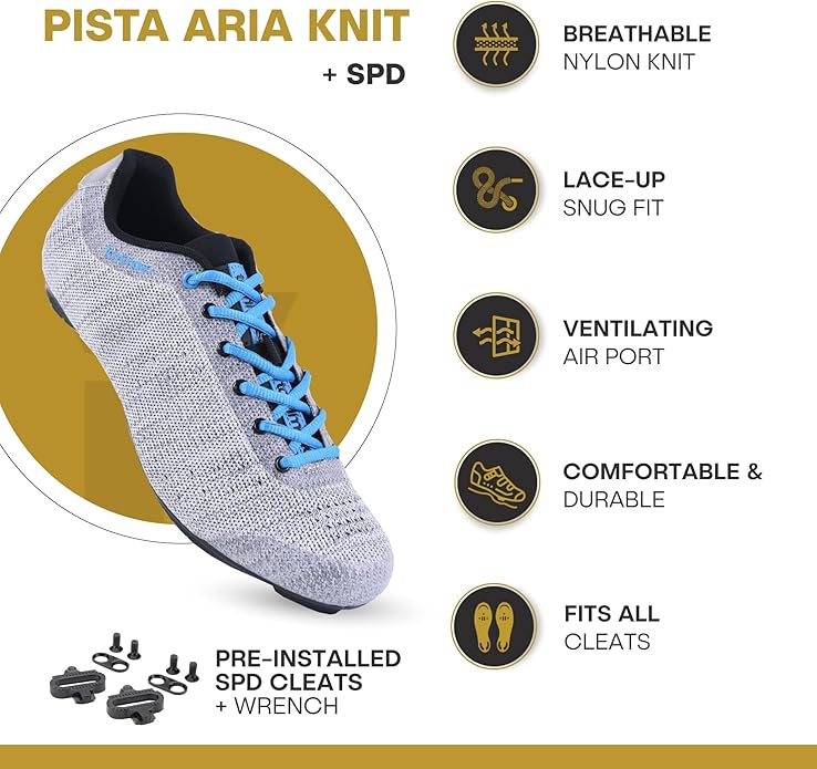 Tommaso Pista Elite SPD & Peloton Shoes for Women—Ready to Ride with Peloton Delta Cleat or SPD Cleats for Indoor Bikes—Explore Vareity Cycling Shoes & Bike Accessories