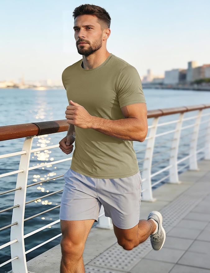 MAGCOMSEN Men's Short Sleeve UPF 50+ T-Shirt Quick Dry Workout Athletic Running Swim Tops Tee Rash Guard Performance Shirts