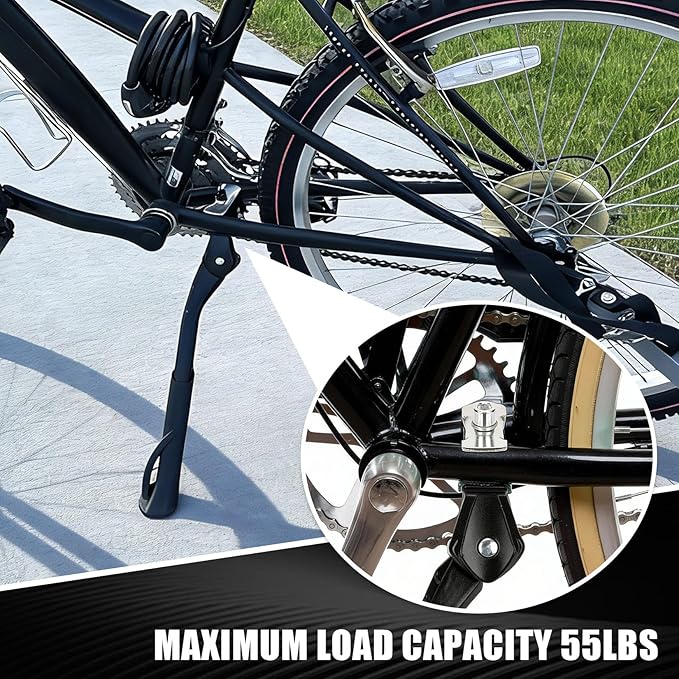 Center Mount Bike Kickstand 24"-29", PSLER Adjustable Kickstand Non-Slip Bicycle Leg Kick Stand Fit for Mountain Bike Racing Bike Road Bike Adult Bikes