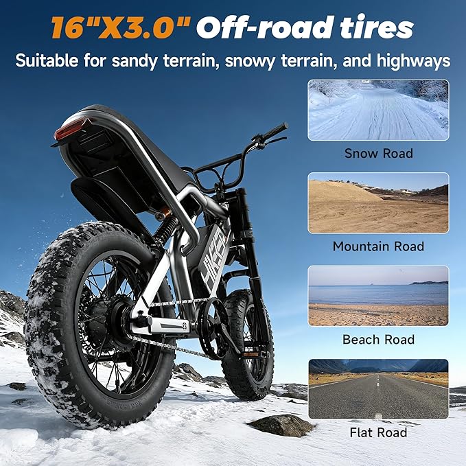 Fat Tire Electric Bike for Adults, UL2849 Certified 90% Pre-Assembled Folding E-Bike with Removable Battery & Cargo Rack