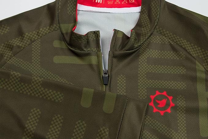 GCRFL Men's Cycling Jersey Long Sleeve Biking Shirt with 3+1 Zipper Pocket Breathable Quick Dry Bicycle Jersey