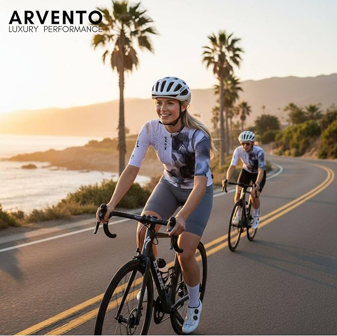 ARVENTO Unisex Cycling Jersey – Performance Fit, Breathable & Quick-Dry Short-Sleeve Road Jersey, 3 Rear Pockets