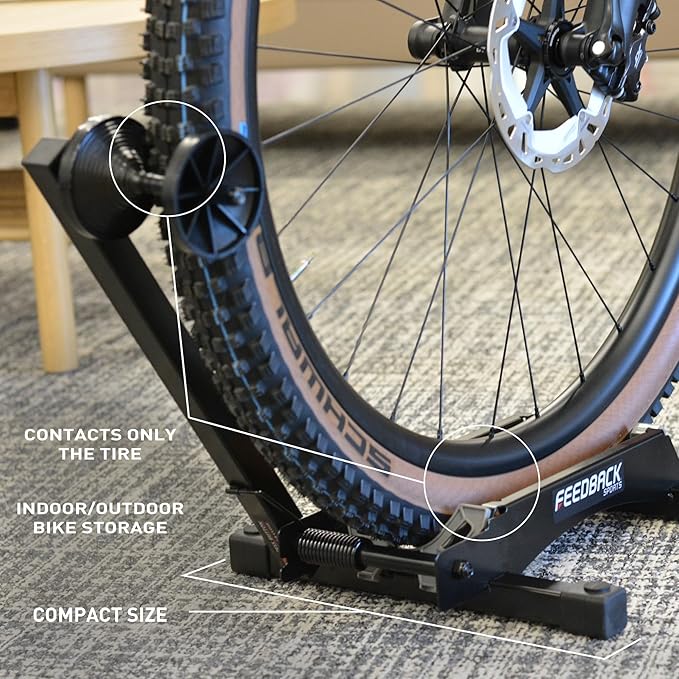Feedback Sports | Rakk Bike Storage Rack | Freestanding Floor Bicycle Stand | Black