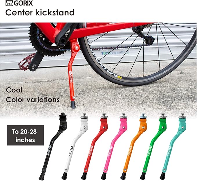 GORIX Bike Kickstand Side Road Mountain Bicycle Adjustable Portable(GX-KC22AAJ-Z(Global Edition))