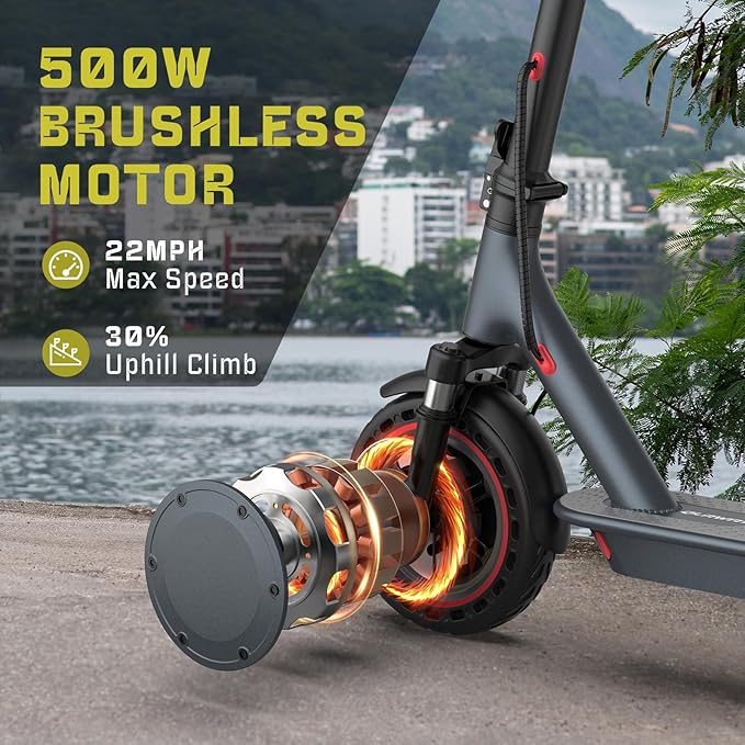 8.5" E Scooter for Adults 19/22 MPH 350/500W Motor 187.2/288.6/441WH Battery, Motorized Scooter Up to 22 Miles Range, Foldable Bearing 265 LBS/APP Control