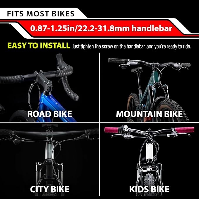 Bike Bell, Aluminum Alloy Classic Bicycle Bells for Adults Kids, 110 dB Loud Crisp Clear Ring Sound, Bike Horn Fit 22.2-31.8 mm Handlebar for Mountain Road Bike Scooter Ebike.