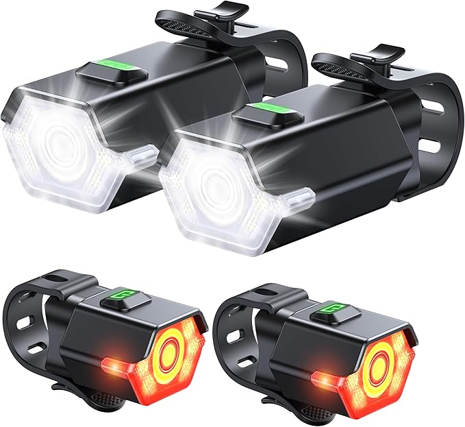 High Lumen Super Bright Bike Lights for Night Riding, Adjustable Modes Bicycle Lights Front and Rear, Rechargeable & IP65 Waterproof Bike Headlight and Taillight Set for Cycling Electronics