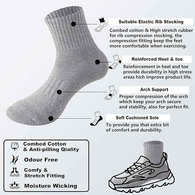 MAGIARTE Womens Mini Crew Ankle Socks Athletic Casual Cotton Socks for Women