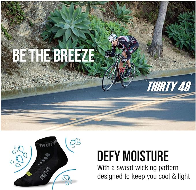 Thirty48 Low Cut Cycling Socks for Men and Women | Unisex Breathable Sport Socks