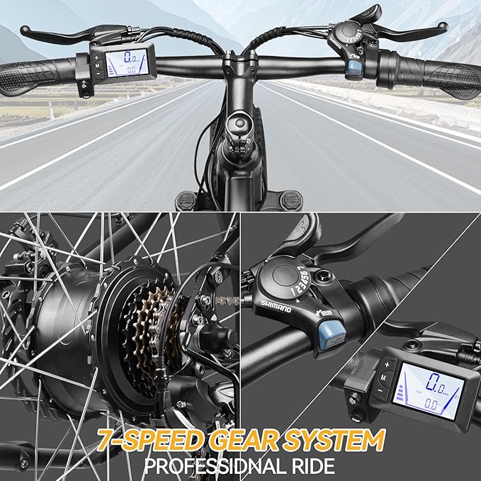 ZNH Electric Bike for Adults, 1000W Peak Motor 28MPH Mountain Ebike, 48V 13Ah Removable Battery Up to 65 Miles, 26" Electric Bicycle with 21-Speed Gear & Front Suspension, UL 2849 Certified