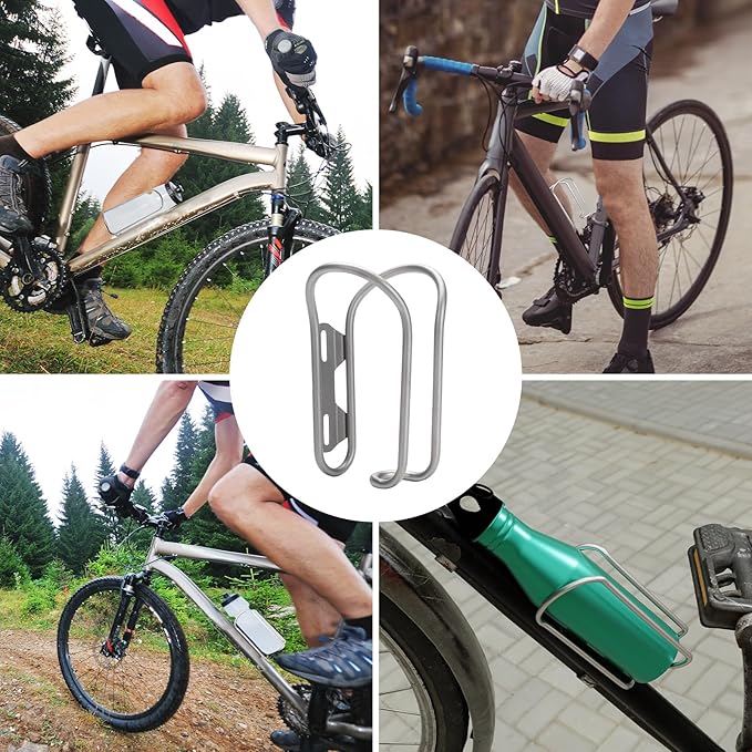 Bicycle Water Bottle Cage Drink Rack Carrier Titanium Alloy Bike Water Bottle Holder Kettle Bracket for Adult Bikes Mountain Bikes