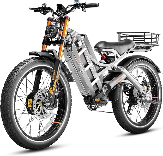 eAhora Romeo Pro 3 [2026] Peak 5600W Electric Bike for Adults 50Mph, 60V 80Ah Battery 250 Miles,Long Range Dual Motors Ebike,26"*4.0 Fat Tire Full Suspension