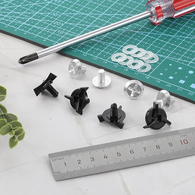 8Pcs Black Dirt Bike Helmet Visor Screws, Corrosion Resistant Replacement Hardware Kit with Rubber Washers, for Dirt Bike Helmet Visor Fixing, Essential Motorcycle Accessories