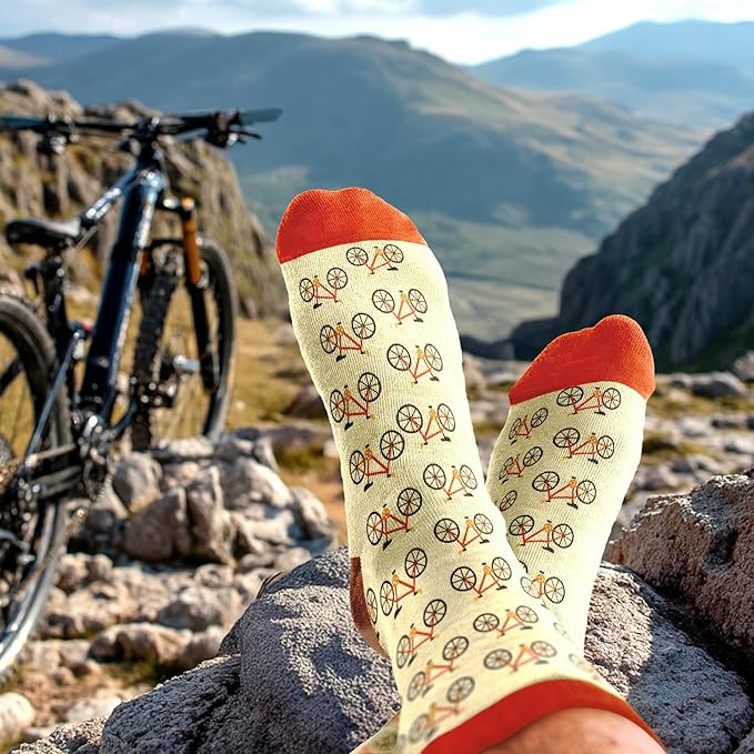 Cycling Socks - Gifts for Cyclists, Mountain Bike Accessories, Bike Socks and Funny Biker Gifts for Men