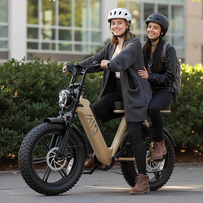 TST Electric Bike for Adults, 1500W Peak Motor Ebike with 48V 15Ah Built-in Battery, 60 Miles Range 28 MPH Electric Bike, 20" Fat Tire E Bike with 7 Speed