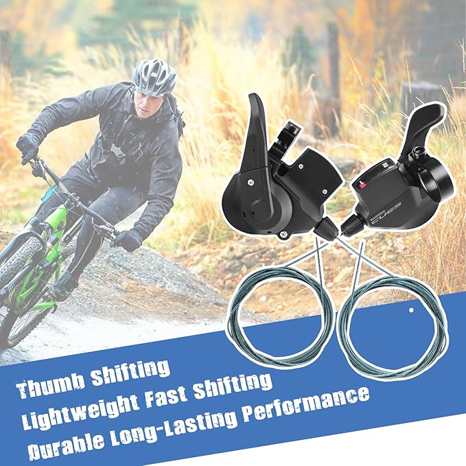 ZUKKA Bike Shifter Left SL-U4000-2R 2 Speed Thumb Gear Shifter Mountain Bicycle Folding Bike Commuter Bike