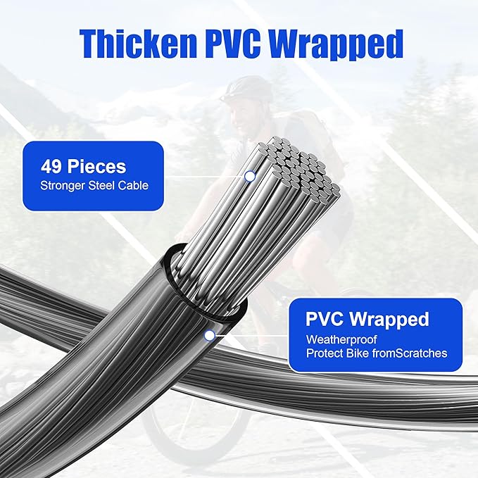 Ebike Electric Bike Cable Lock, Resettable 4 Feet Cable Lock for Electic Bicycle, Electric Scooter, Motorcycle with Mounting Bracket