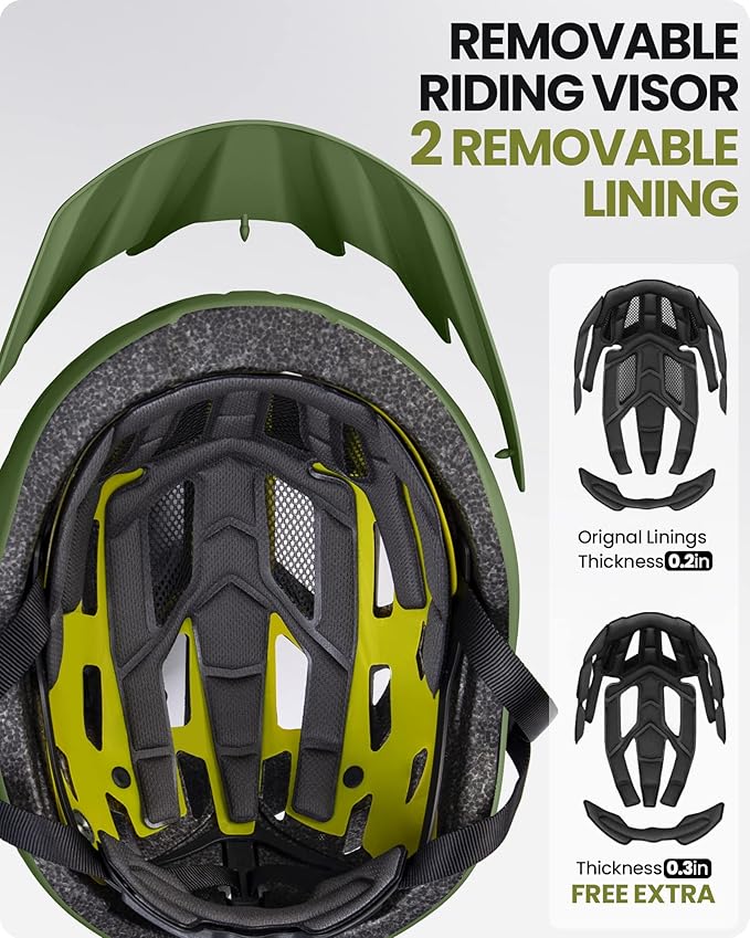 OutdoorMaster Gem Recreational MIPS Cycling Helmet - Two Removable Liners & Ventilation in Multi-Environment - Bike Helmet in Mountain, Motorway for Youth & Adult