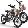 Electric Bike, 1000W Peak Folding Electric Bike, 486Wh 70 Miles Range Ebike, 20" Step-Thru Bicycle with Front Basket, Waterproof Removable Battery, 7 Speed, 25 MPH Max