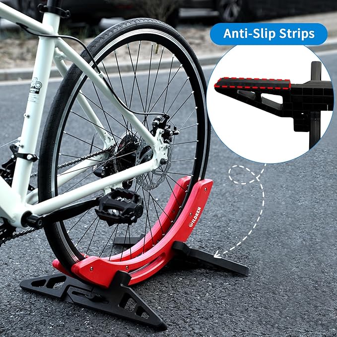 WILDKEN Bike Stand, Bike Stand Floor for Home/Garage Adjustable Bicycle Stand Bike Parking Rack Fit Road Bike, Mountain Bike, MTB, BMX, Commuter Bike, Kids Bike, Scooter (Black)