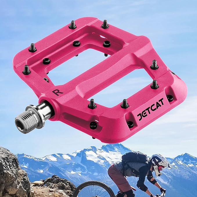Mountain Bike Pedals Flat - MTB Pedals Flat, Bicycle Pedals for BMX/MTN/Road/Gravel/EBike, BMX Pedals, Platform Pedals, Adults & Kids Bike Replacement Upgrades Parts 9/16