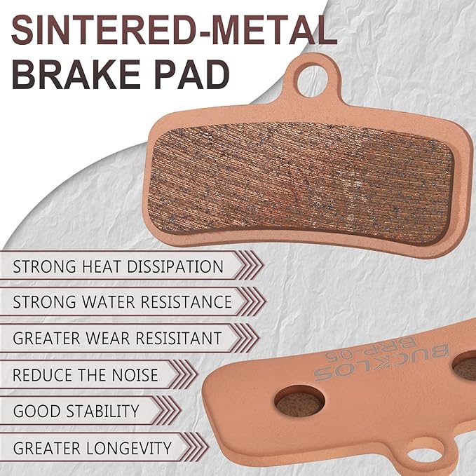 BUCKLOS Bike Disc Brake Pads - Bicycle Disk 4 Piston Pads for Shimano D02S D03S Saint Deore XT XTR SLX Zee/Tektro/TRP for Mountain Bike/Road Bike/Ebike/MTB