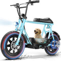 Caroma Peak 1200W/1000W/800W/500W Electric Scooter with Seat,16"/20" Fat Tire Ebike All-Terrain,Max 30Miles&20MPH Electric Scooter Adults,Electric Motorcycle Adults with Storage Basket for Cargo&Pets
