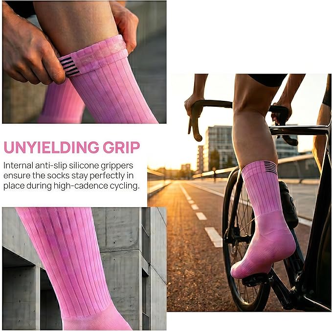 Cycling Socks for Men & Women - 3D Arch Support Compression Bike Socks | Moisture Wicking & Breathable