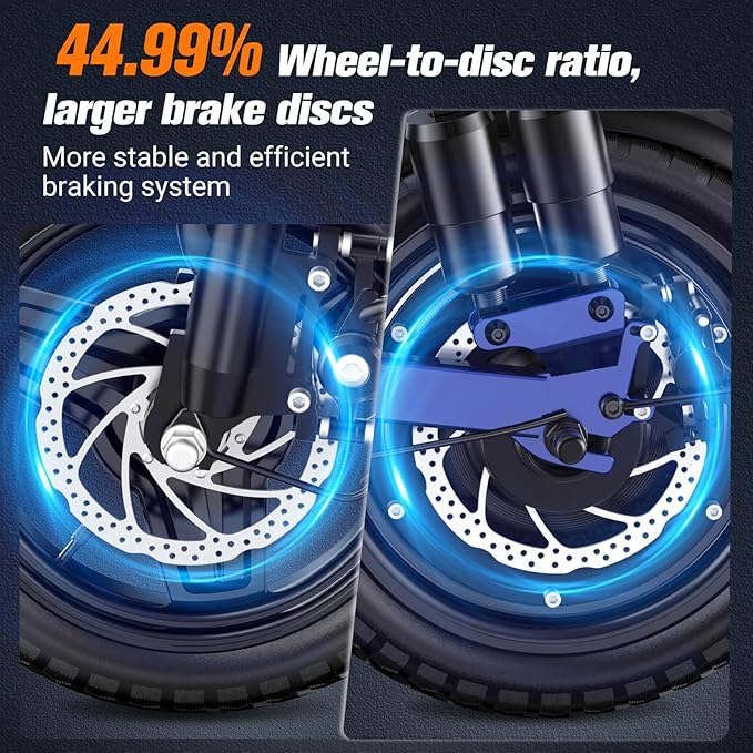 Electric Scooter Adults, 1300W/900W Peak Motor, Electric Scooter with Seat, 48V 13Ah/10.4Ah Battery, 14" Tires, 35/28 Miles Range, 20 MPH, 330 LBS Load, Dual Braking