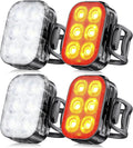 Bike Lights for Night Riding, USB Rechargeable Bike Lights Front and Back, Waterproof IP65 Bicycle Light, 4+6 Modes Bike Headlight and Tail Light Set,1.5 Hrs Fast Charging, Easy to Install