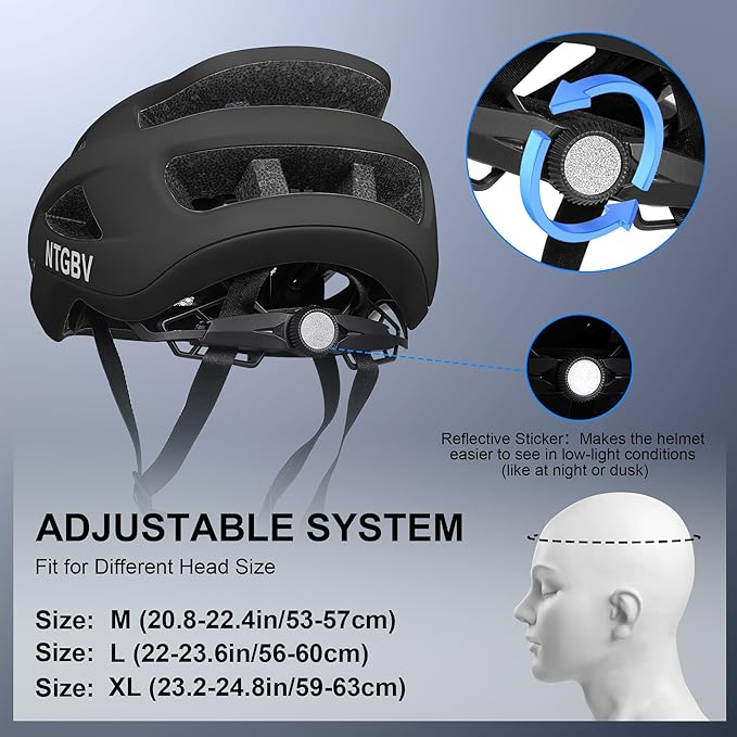 Adult Bike Helmet for Men/Women with Helmet Bag 2 Removable Moisture-Wicking Liners Adjustable Dial Comfort Fit Lightweight Shockproof CPSC 1203 Safety Certified for Road-Ready/Urban-Commute/MTB