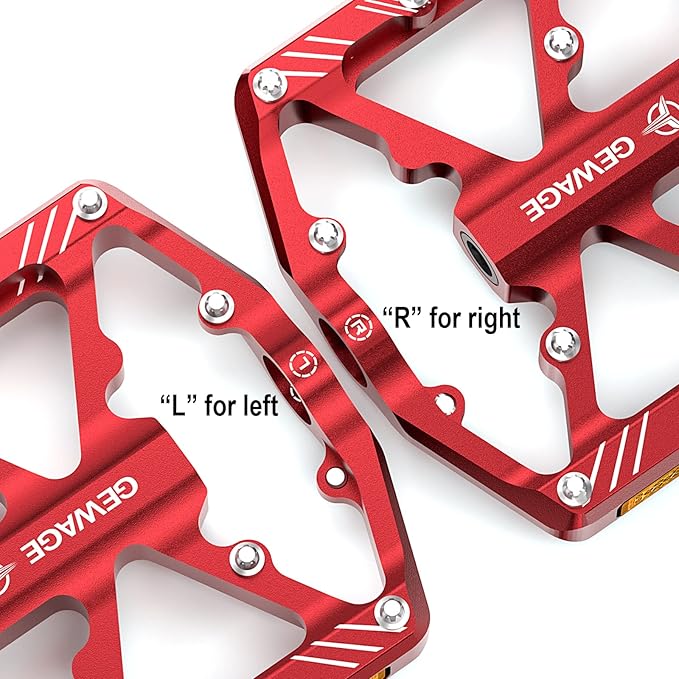 Bike Pedals 9/16 Inch - Bicycle Pedals with Reflectors - 3 Sealed Bearings MTB Pedals Wide Platform Pedals for Mountain Bike, BMX, Road Bike Pedals