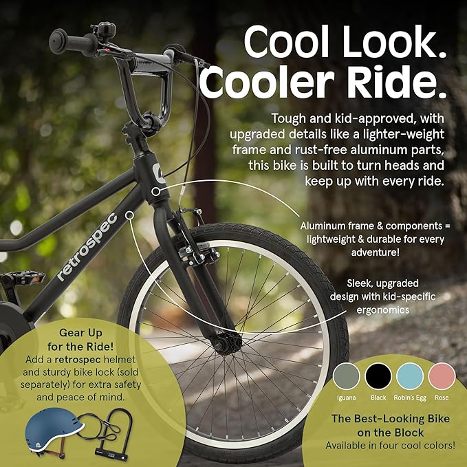 Retrospec Koda Plus Kids Bike for Boys & Girls Ages 6-8 Years - 20" Children's Bicycle, Adjustable Seat & Handlebars