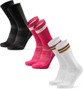 DANISH ENDURANCE Cycling Socks, Crew Length, Breathable, Cushioned, Biking Socks for Men & Women, 3 & 5-Pack