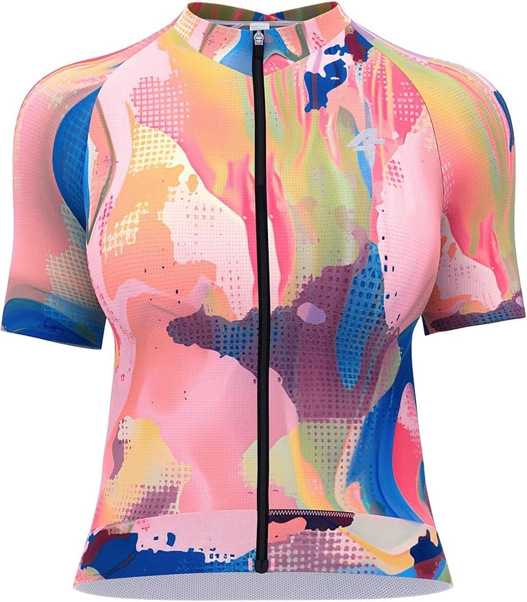 LAMEDA Cycling Jersey Women, Breathable Bike Shirts for Women Biking Tops with Pockets, Bicycle Clothing for Road Riding