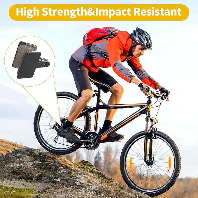 8 Pairs Bike Brake Pads,Disc Brake Pads,High-Performance Brake Pads Compatible with TRP Tektro Shimano Deore Br,Bike Disc Brakes,Semi-Metallic&Resin, with 3 Installation Tools