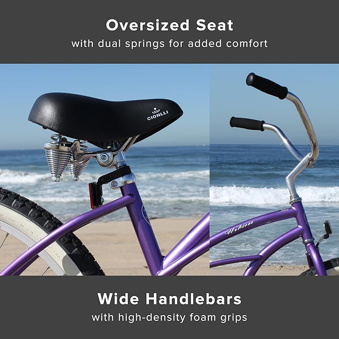 sixthreezero Urban Lady Beach Cruiser Bike, Women's 3 Speed Hybrid Bicycle