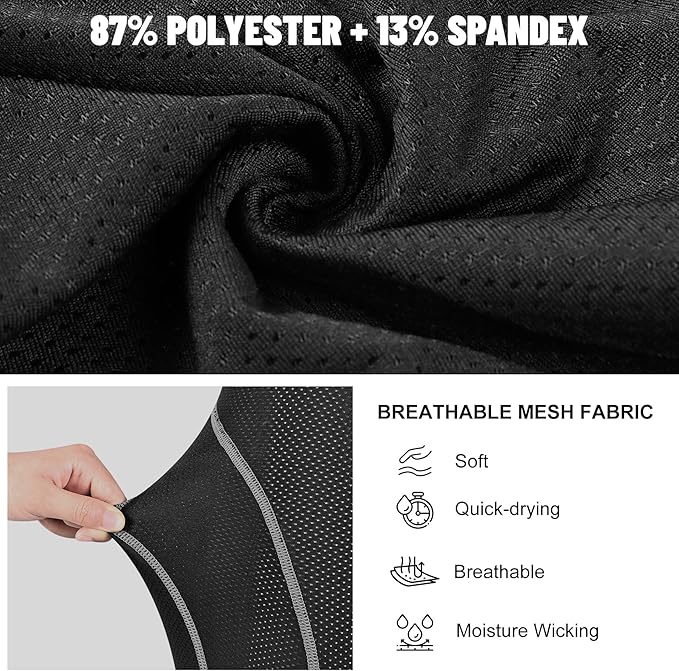 X-TIGER Bike Shorts for Men 5D Gel Padded Anti-Slip Leg Cycling Underwear Mountain Bicycle Riding Road Biking Liner