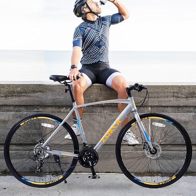 24 Speed Hybrid Bike Disc Brake 700C Road Bike for Men Women's City Bicycle